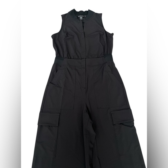 Athleta Brooklyn Black Utility Wide Leg Jogger Lounge Casual Dressy Jumpsuit New - Picture 12 of 16